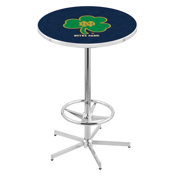 Holland Bar Stool Co 42" Chrome Notre Dame Shamrock Pub Table L216C4228ND-Shm - main